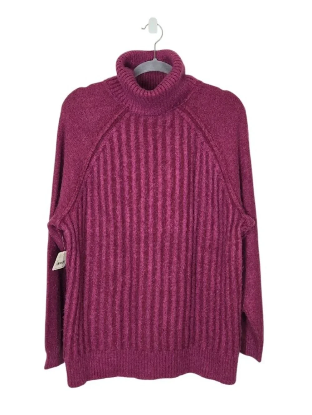 FREE PEOPLE Big City Women’s Small Mulberry Oversized Turtleneck Sweater NWT